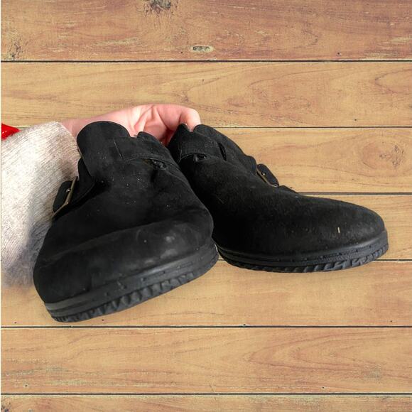 David Tate Genuine Suede Slide Clogs Faux Fur Lined Size 6W - Picture 6 of 6